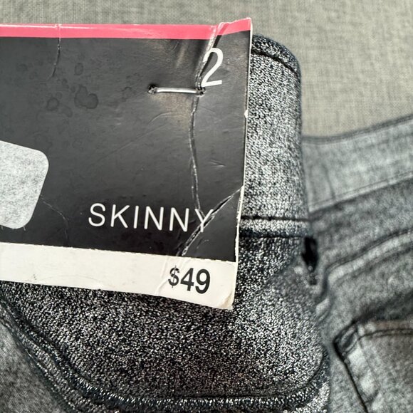 NEW! a.n.a A New Approach Skinny Metallic Pants Size 2 Mid Rise Cotton Blend $49 - Picture 6 of 14